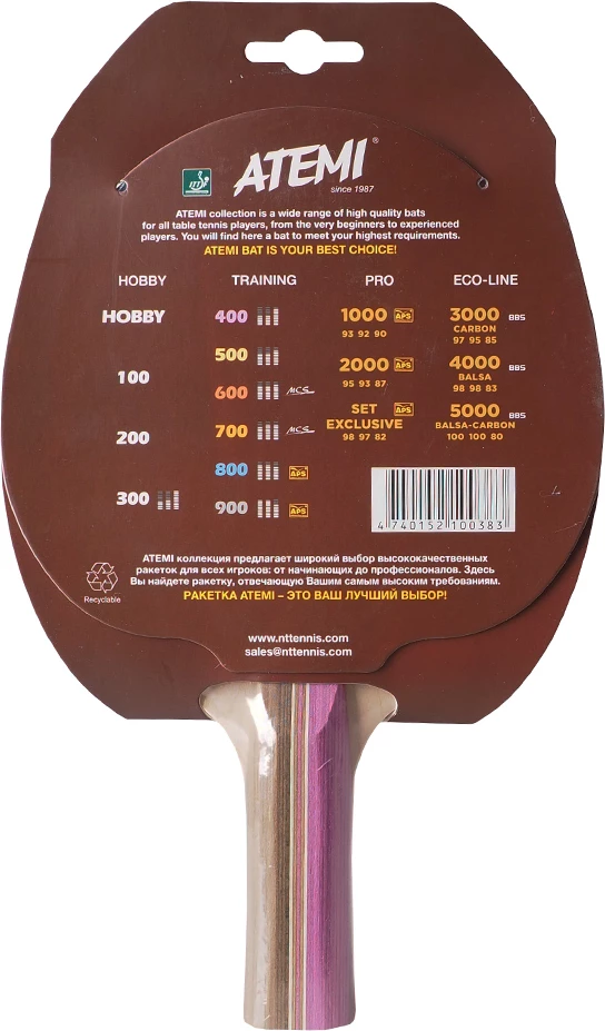 Namiznoteniški lopar za vse, Atemi