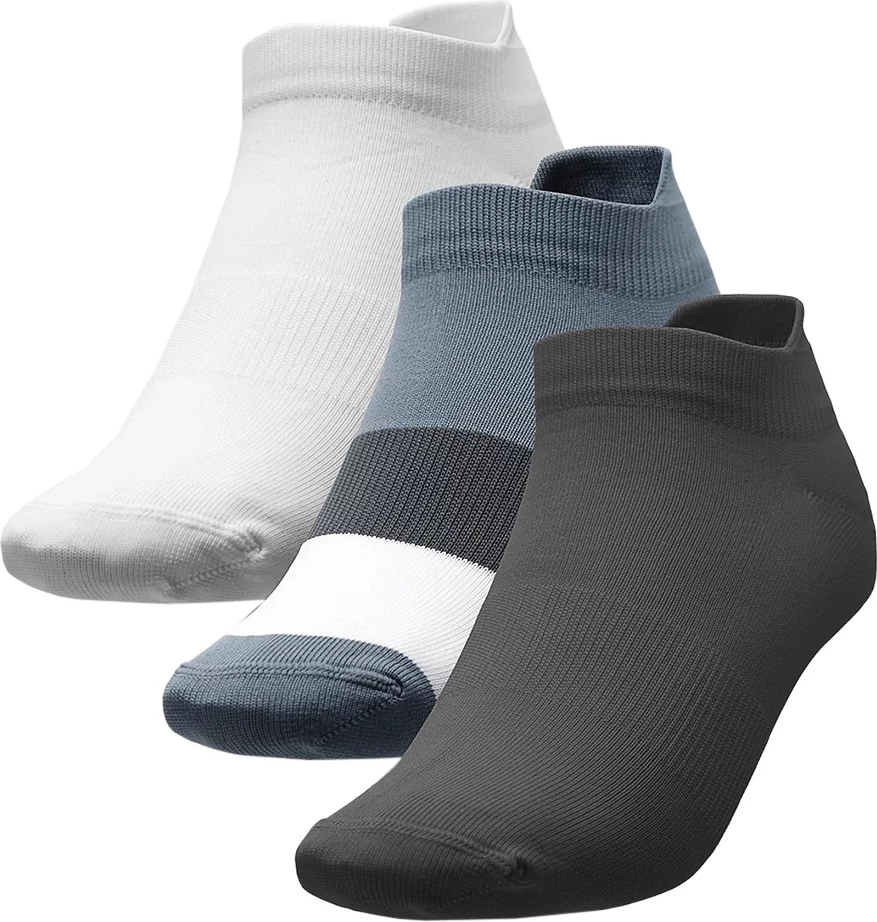 Nogavice za ženske, antracit, denim, bele 4F