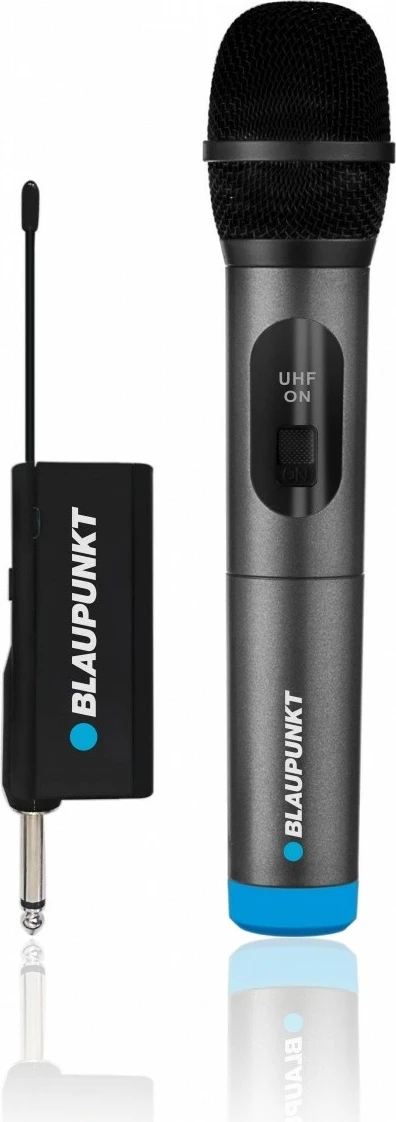 Brezžični mikrofon Blaupunkt WM40U, UHF, z sprejemnikom, črn/moder