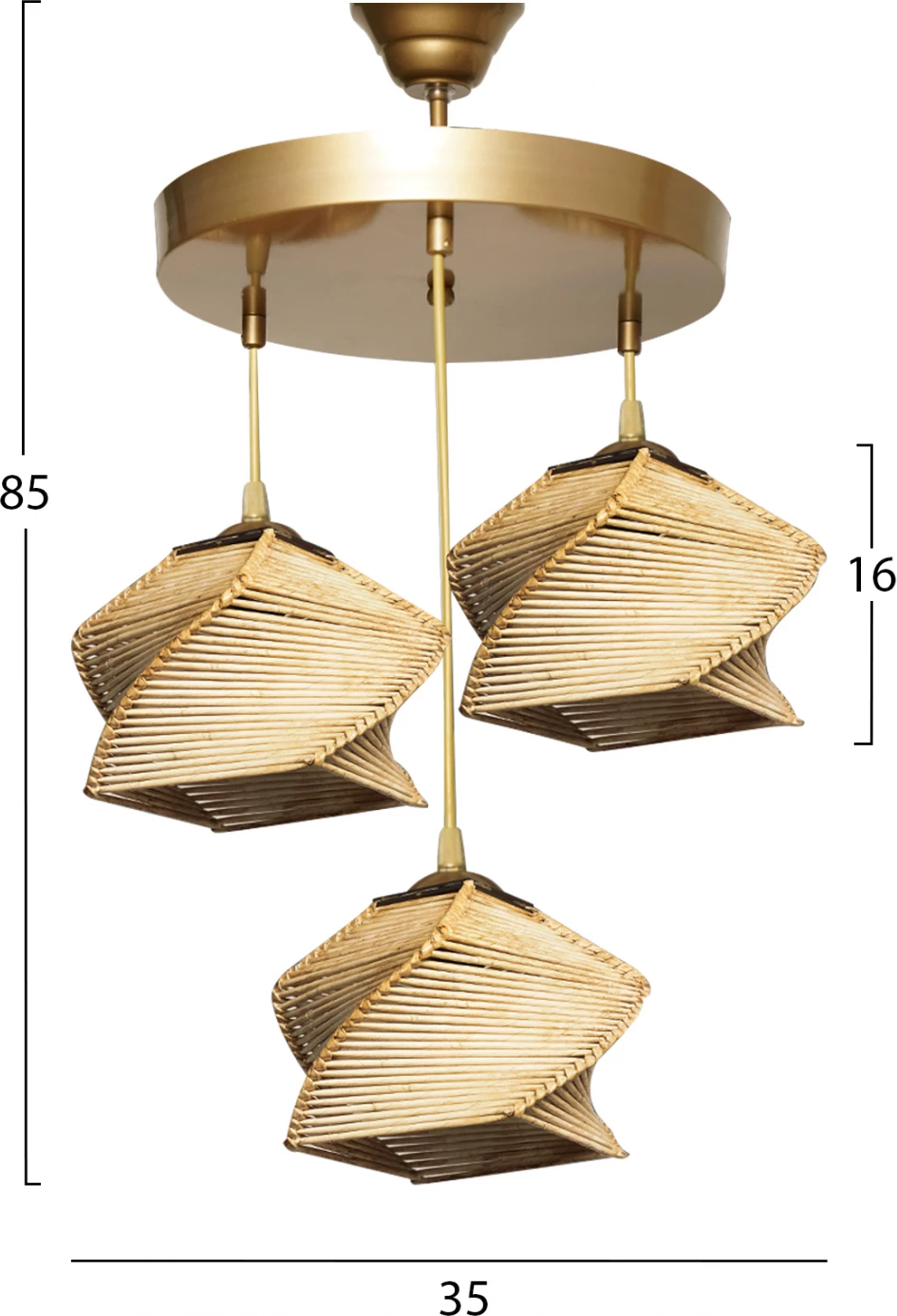 Notranja viseča svetilka v naravni barvi FH7493.02 35x35x85 cm