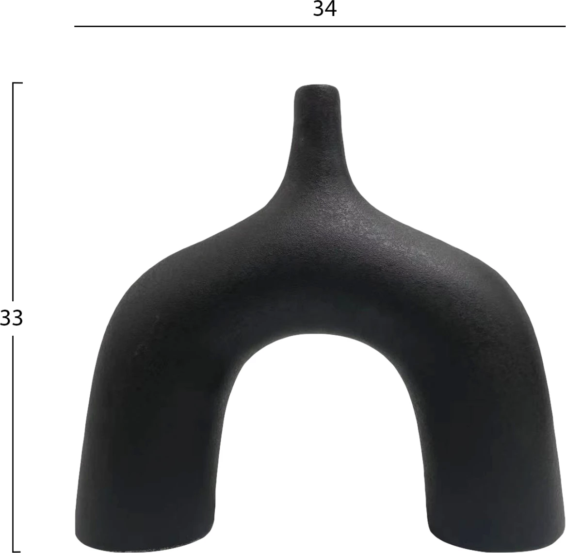 Keramična namizna dekoracija serije ISIL FH4601.02 mat črna 34x10x33Hcm