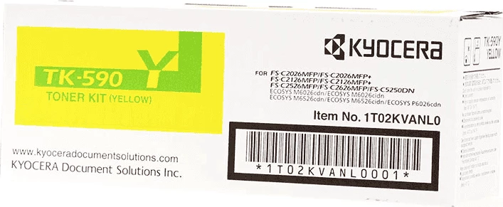 Toner kartuša, zmogljivost 5000 strani, Kyocera TK-590Y 1T02KVANL0, rumena