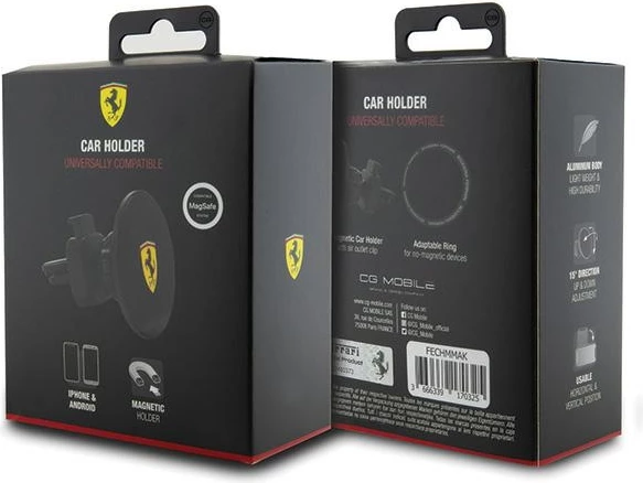 Magnetni nosilec za pametni telefon za rešetko, MagSafe, črn Ferrari FECHMMAK