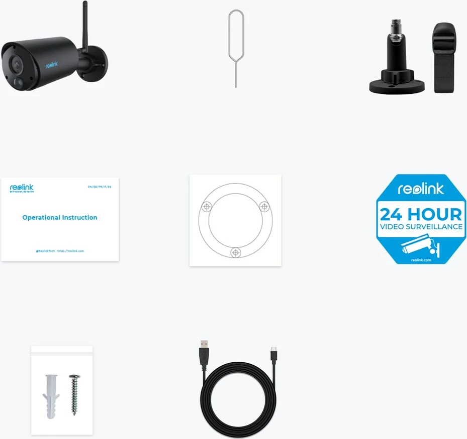 Varnostna kamera Reolink Argus Series B320-B, 3MP, brezžična, črna