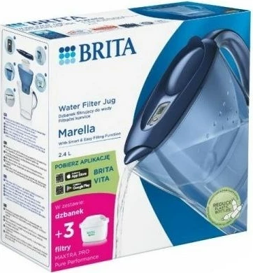 Filtrirni vrč 2,4 l z 3 filtri Maxtra Pro PP, modra - BRITA Marella