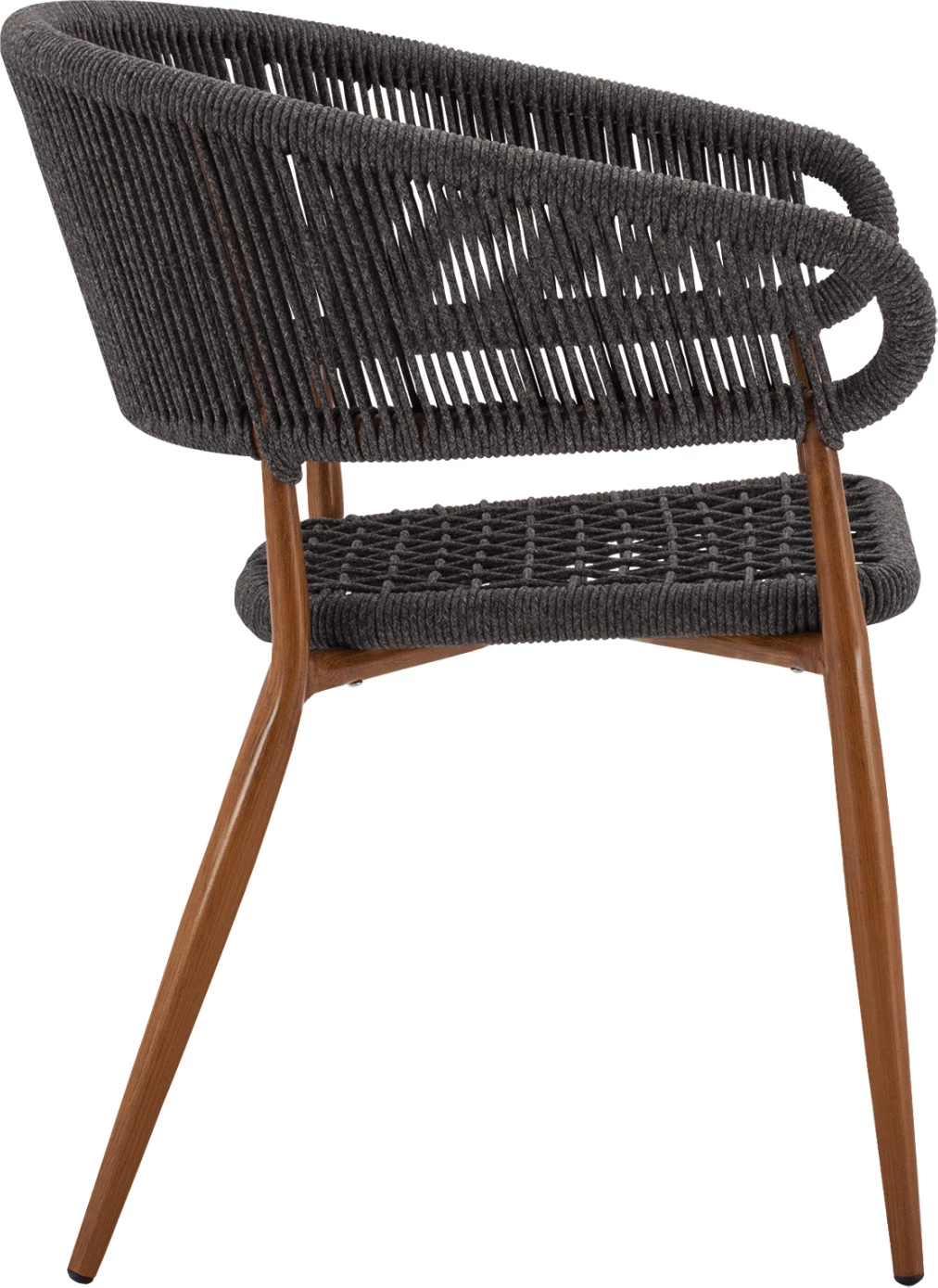Aluminijasti naslanjač EULO FH5783.11 rjav-sintetični ratan siv 55,5x63,5x78Hcm