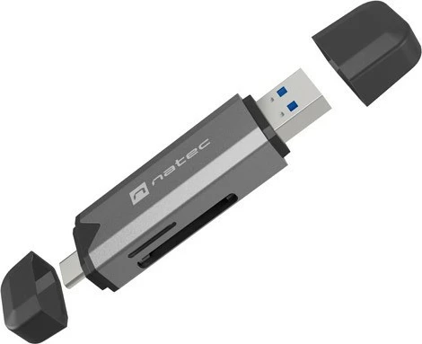 Bralnik kartic Natec Scarab 3, USB 3.1 Gen 1, USB A/C, črn