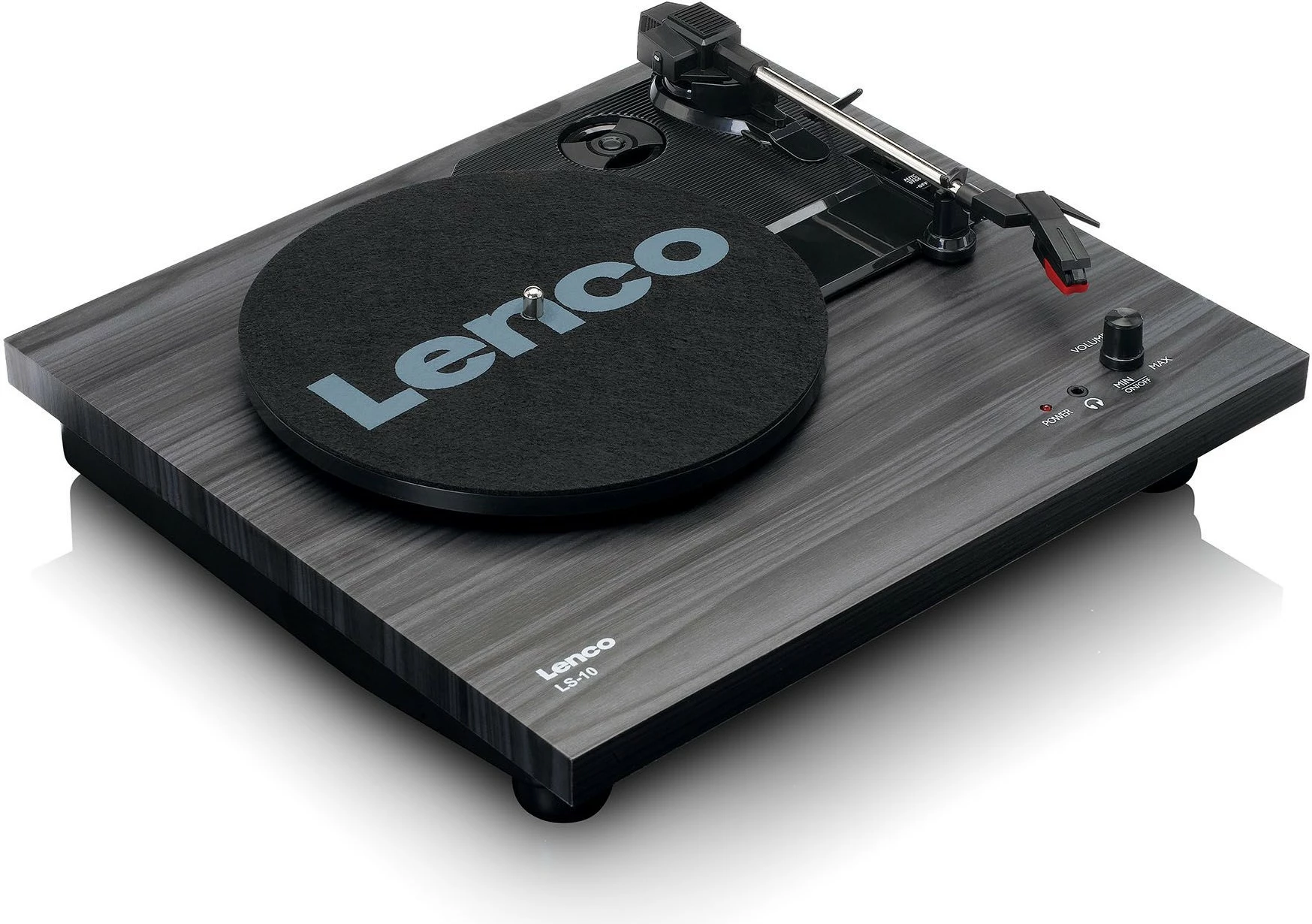 Gramofon z zvočniki Lenco LS-10BK, 3,5 mm, RCA, črno/leseno Gramofon z zvočniki Lenco LS-10BK, 3,5 mm, RCA, črno/leseno