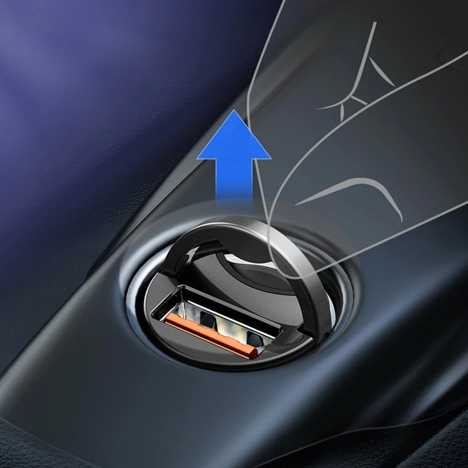 Avtomobilski polnilec Baseus Tiny Star Mini, 30 W, USB-A, Quick Charge 3.0, siv