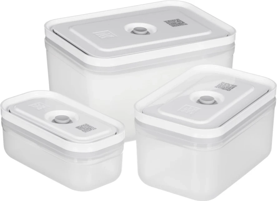 Set 3 plastičnih posod za shranjevanje hrane Zwilling Fresh & Save, plastika, prozorno/bele