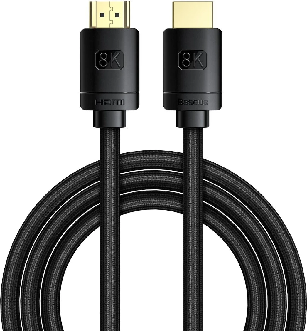 HDMI 2.1 kabel Baseus, visoka ločljivost, 8K 60 Hz, 3D, HDR, 48 Gbps, 2 m, črn