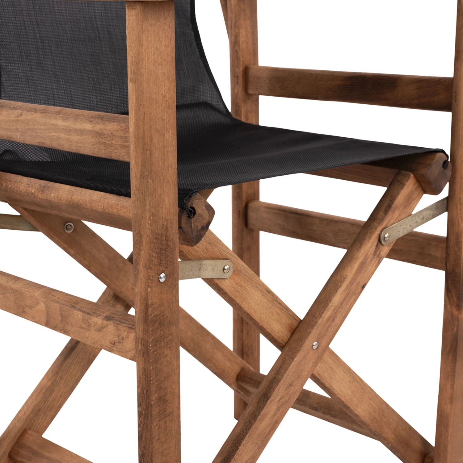 Režiserski stol Limnos oreh z tekstilom črn FH10368.05