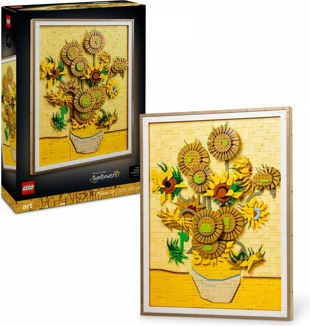 Komplet za sestavljanje LEGO Art 31215 Sončnice Vincent van Gogh, 2.615 kosov, plastika