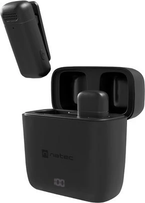 Brezžični lavalier mikrofon, Natec Hopper NMI-2255, USB-C, črn, komplet 2 kosa