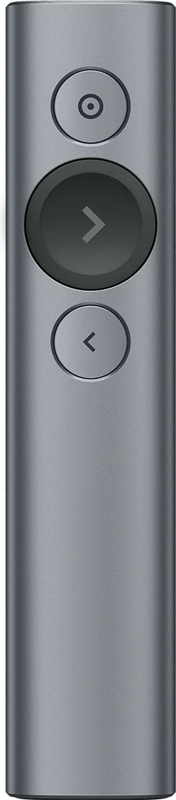 Daljinec za predstavitve Logitech Spotlight, Bluetooth/RF, USB, 30 m, siv