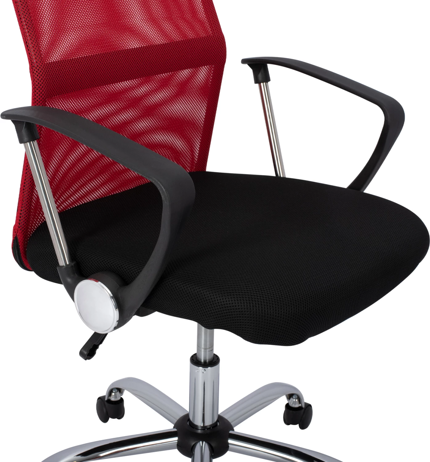 Pisarniški stol FH1000.07 Črna Rdeča Mreža kromirana noga 61x58x118