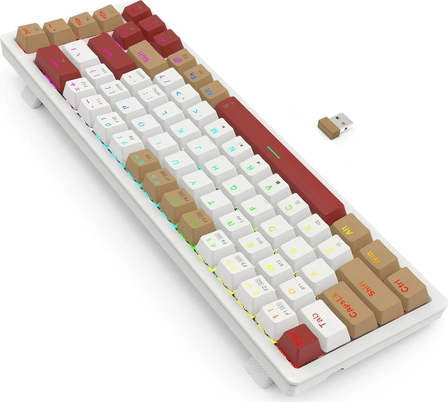 Mekančna tipkovnica z RGB, Redragon K677WLR-RGB-PRO Rammus, rjava