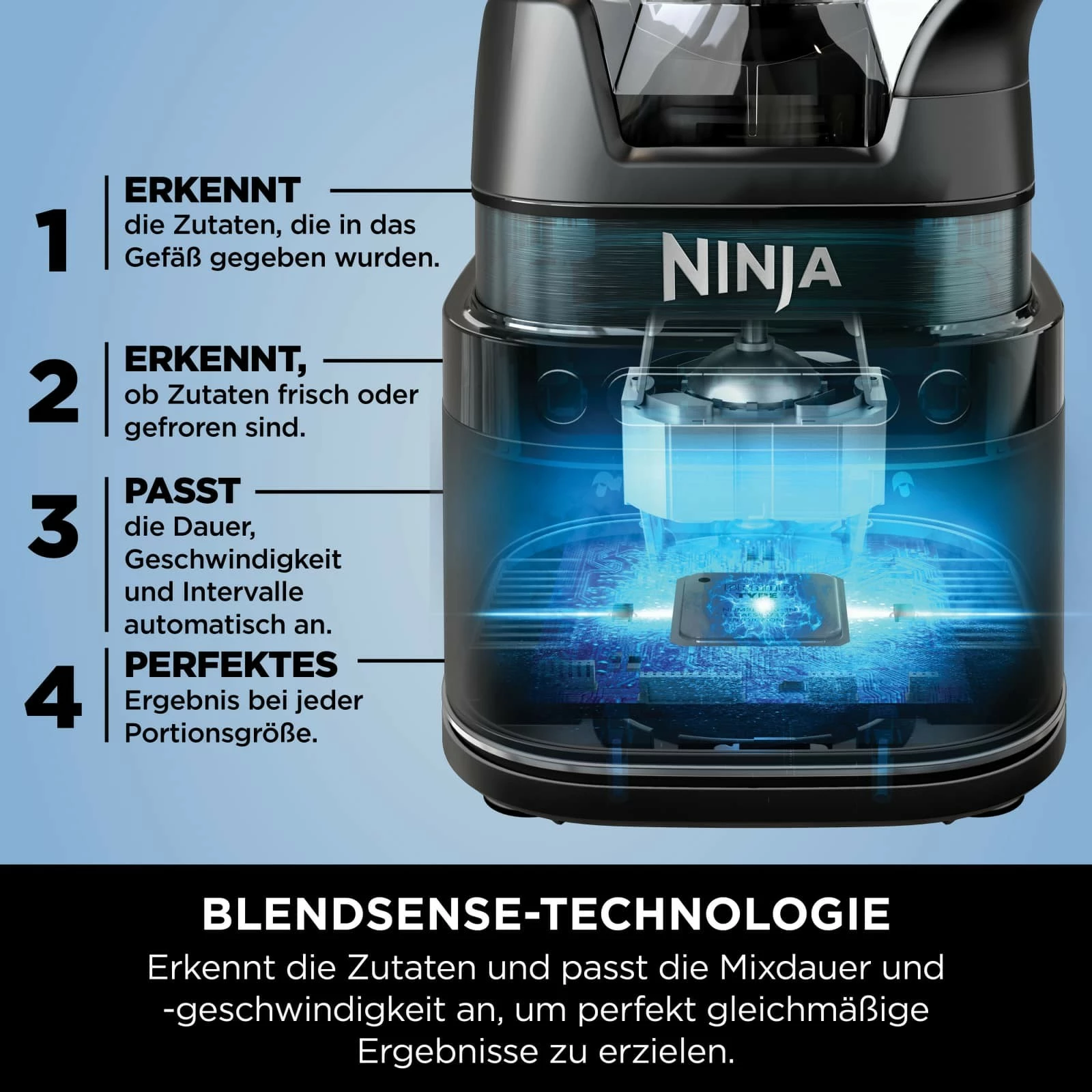 Blender za mizo Detect Power Mixer Pro, 2,1 L, 1200 W, črn/šiljast