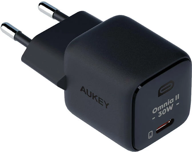 Električni polnilec Aukey PA-B1L, USB-C, 30 W, črn