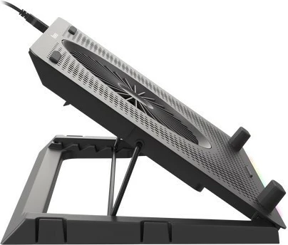Hladilna podloga za prenosnik Natec Genesis Oxid 450 RGB, 15,6", 5 ventilatorjev, USB HUB, črna