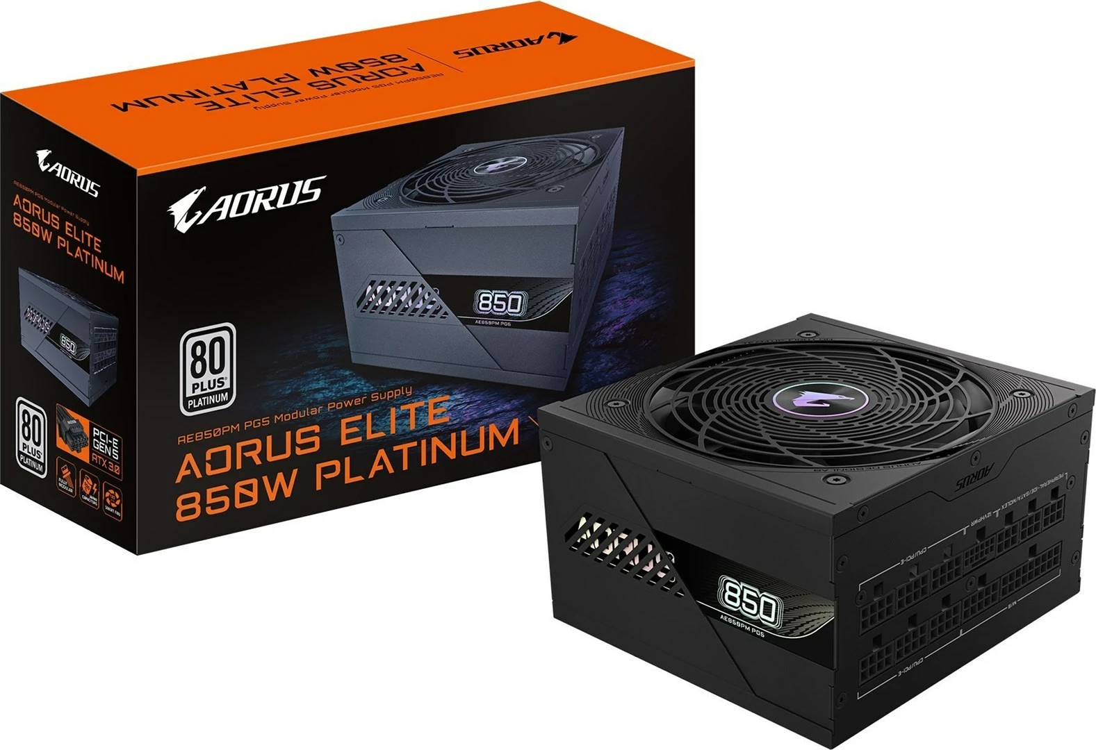 Napajalnik ATX 3.1, 850 W, črn, Gigabyte Aorus Elite Platinum