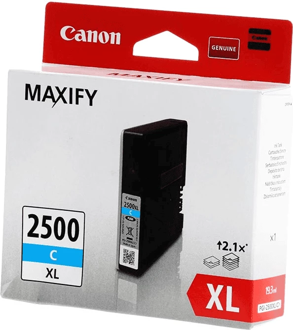 Kartuša črnila Canon PGI-2500XLC (9265B001), XL 19,3 ml, zmogljivost 1755 strani, cijan