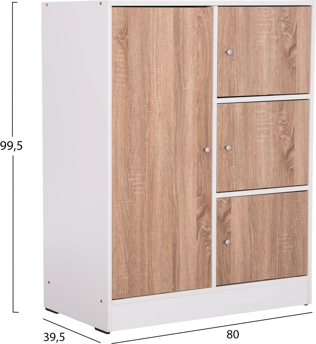 Omarica s 4 prostori za shranjevanje MATIN FH2479.01 sonoma hrast-bela melamin 80x39,5x99,5 cm