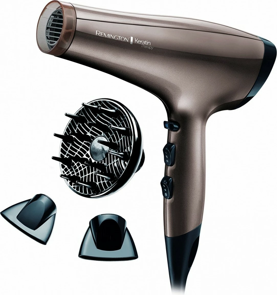 Sušilnik las Keratin Protect, Remington AC8002, 2200 W, rjav/siv