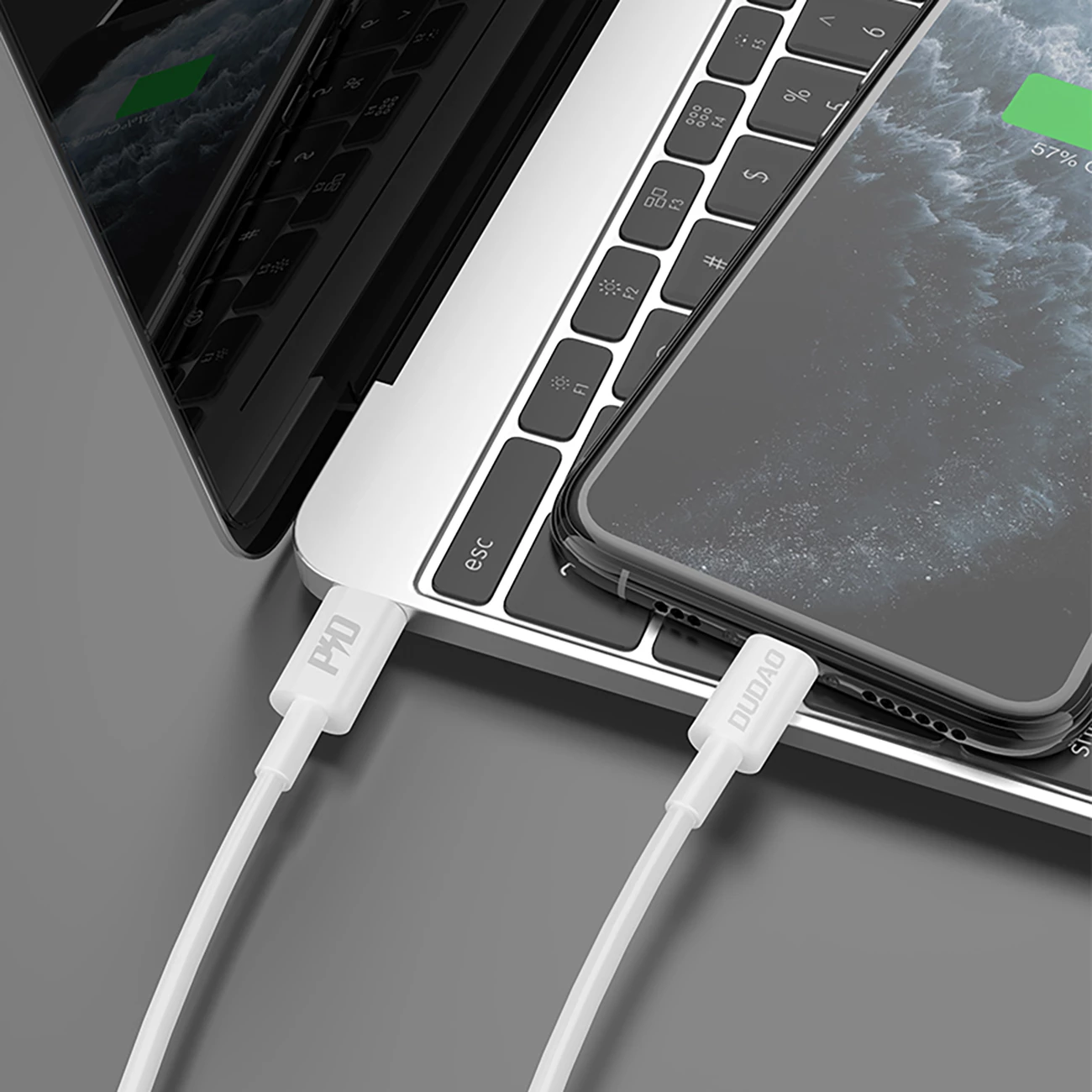 Kabel USB-C na Lightning, 1 m, 20W PD, bel, Dudao L6X