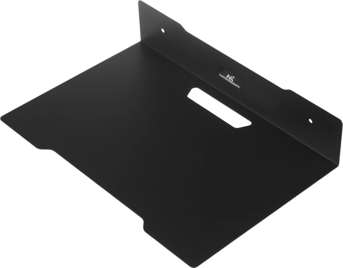 Stenska polica za dekoder Maclean MC-122, jeklo, črna