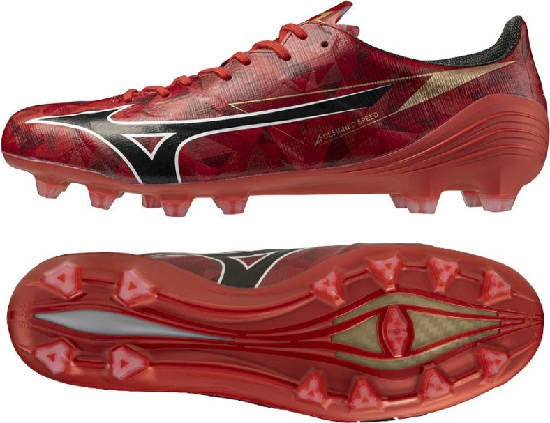 Atletske nogometne čevlje, Mizuno Alfa II Elite FG M, rdeče