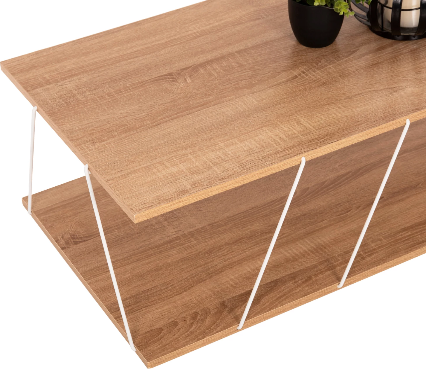Klubska miza TARS FH8927.14 sonoma melamin-bela kovinske palice 120Χ50Χ30Hcm