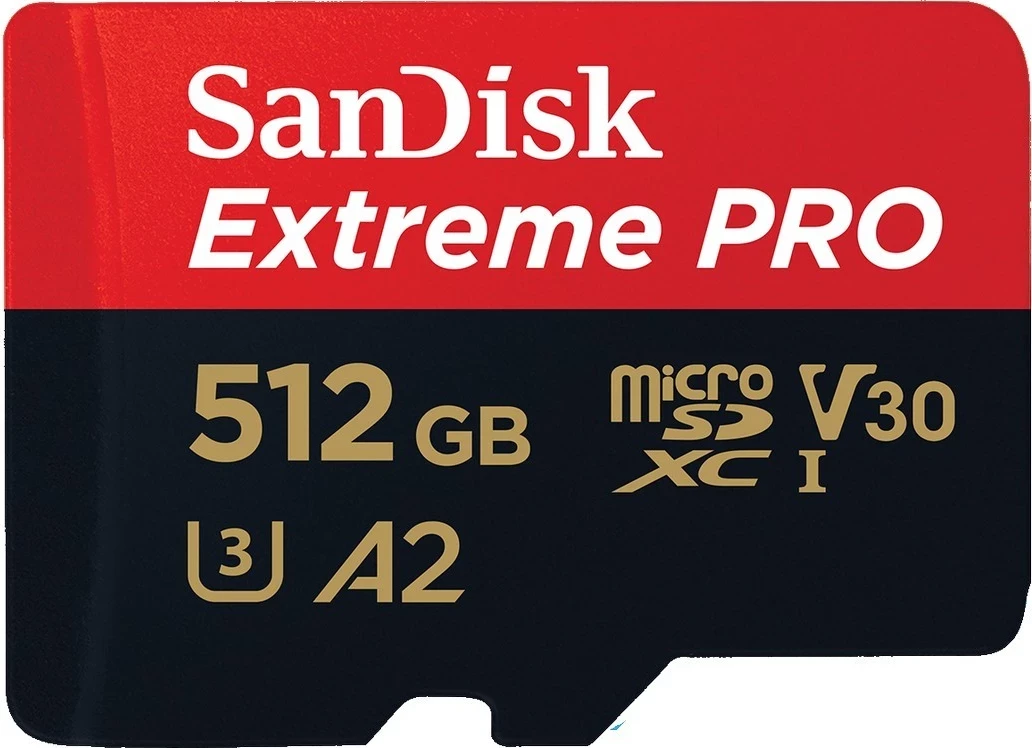 MicroSDXC Extreme Pro SanDisk, 512 GB, V30 UHS-I U3