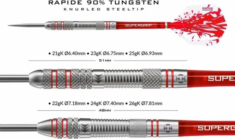 Profesionalne šipke za dart Harrows, uniseks, rdeče/sive