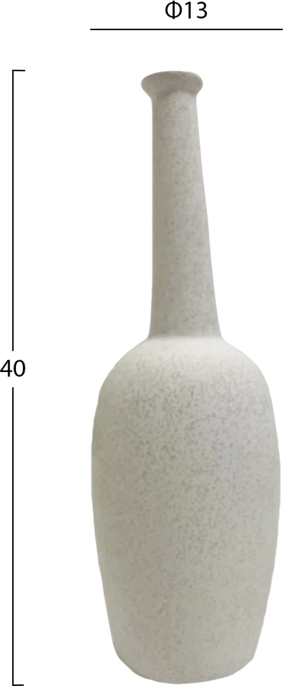 Keramična namizna dekoracija ELENDIL FH4591.01 v beli barvi s kristalizacijo Φ13x40Hcm