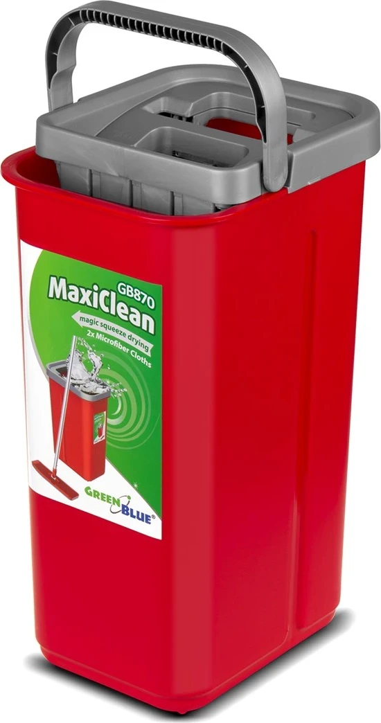 Ročni mop z vedrom in teleskopsko palico + 2 x mikrovlaknena blazinica, 5,7 l, XXL vrteča glava