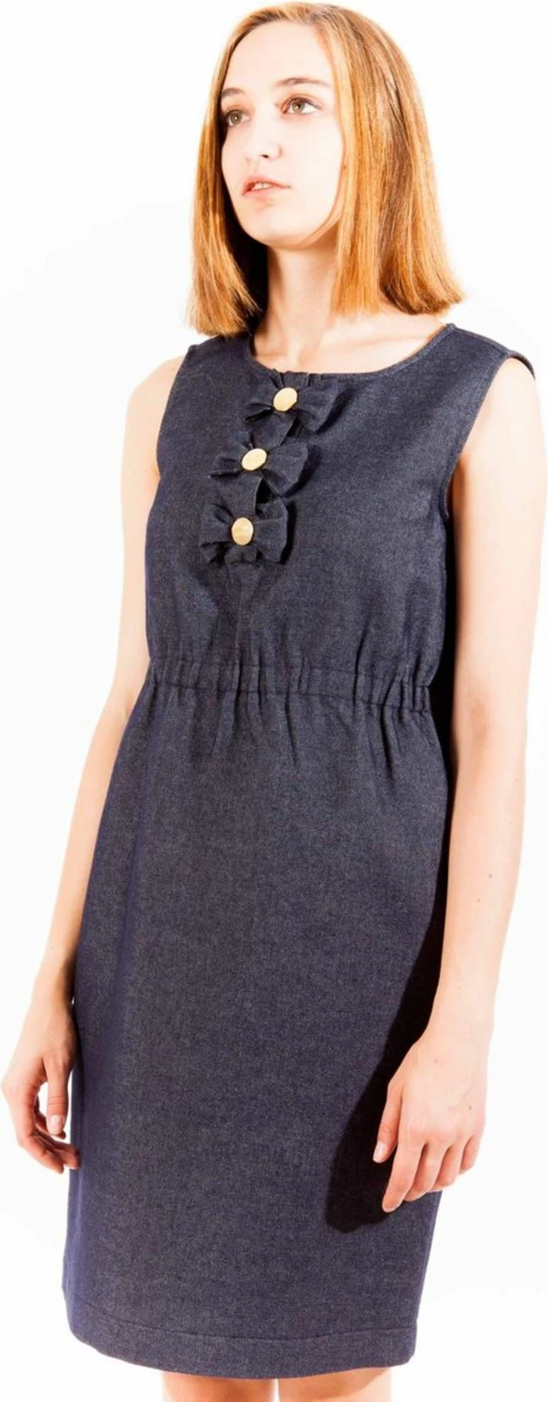 Kratek ženski fustan LOVE MOSCHINO, moder