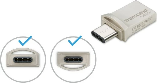 USB ključek Transcend JetFlash 256GB, USB 3.1, OTG Type-A in Type-C, srebrn USB ključek Transcend JetFlash 256GB, USB 3.1, OTG Type-A in Type-C, srebrn