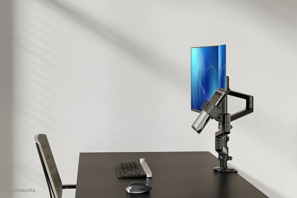 Nagibno ročno držalo za mizo za monitor in prenosnik, Neomounts DS20-425BL2, 27", črno Nagibno ročno držalo za mizo za monitor in prenosnik, Neomounts DS20-425BL2, 27", črno