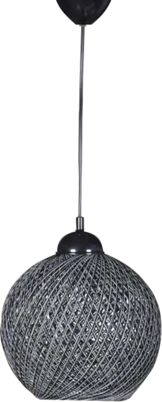 Stropna viseča svetilka v zaprtih prostorih FH7645.02, siva pletena vrv, 22x18x20