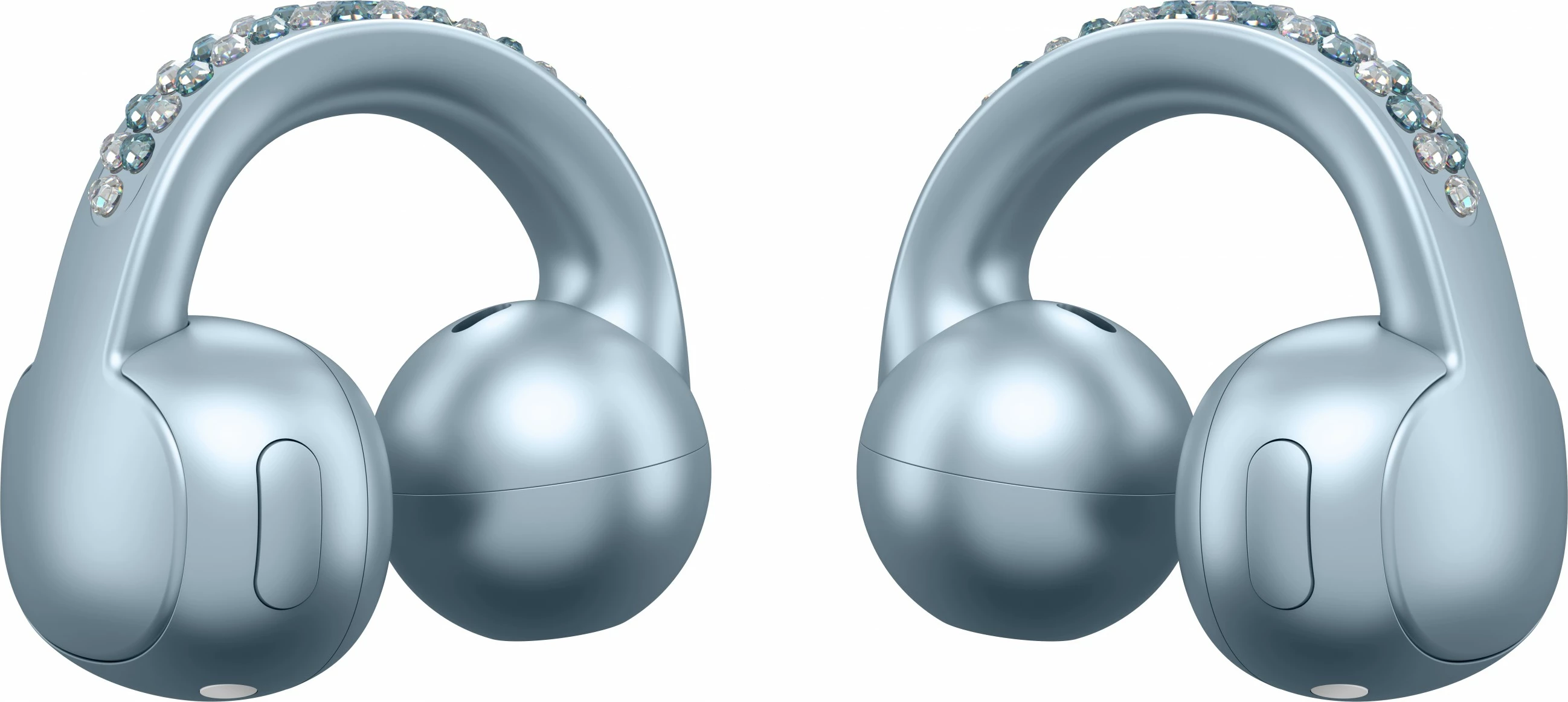 Zložljiv pametni telefon z luksuznim Swarovski dizajnom Motorola razr60 + slušalke Buds Loop, Swarovski Edition, moder