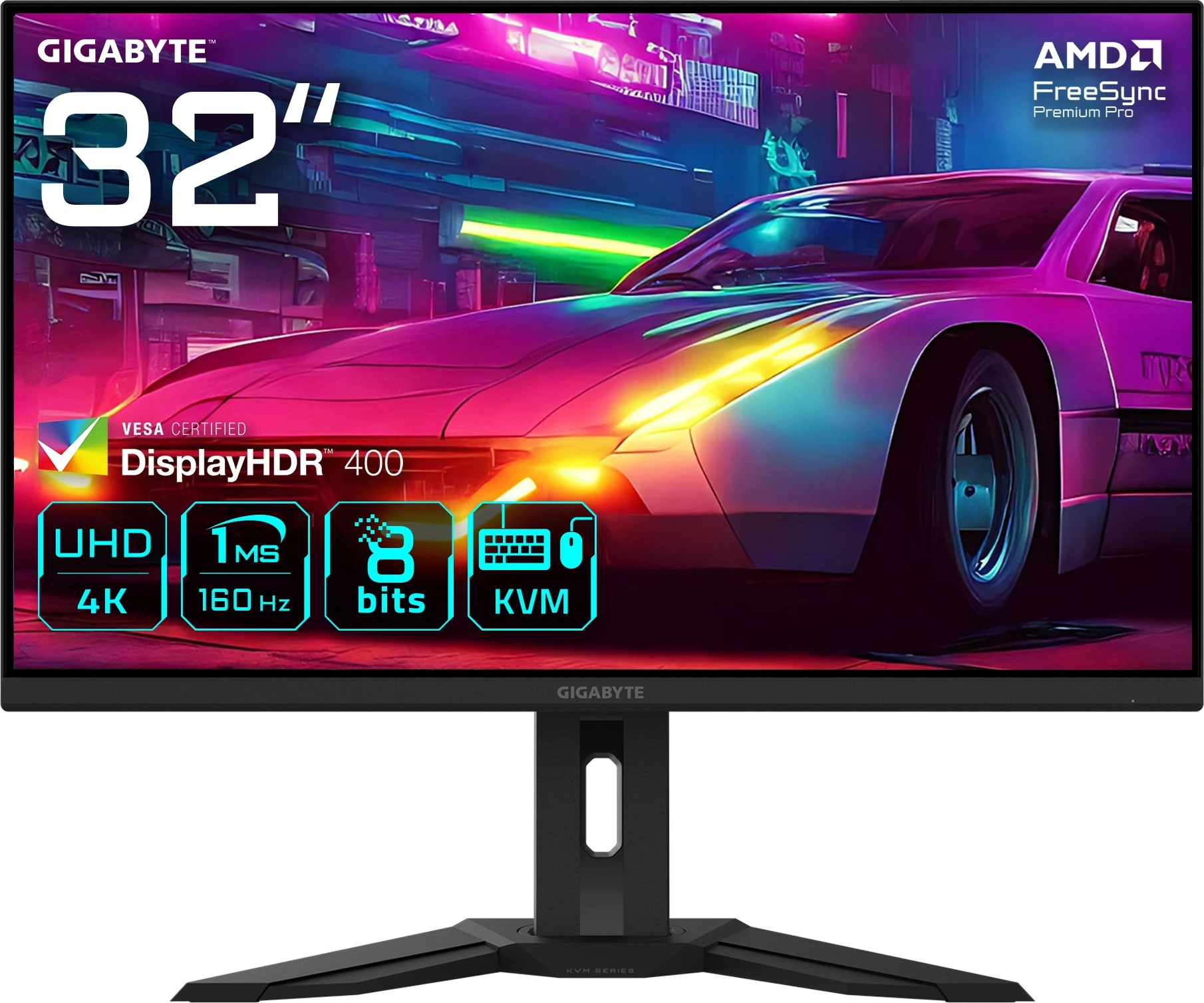 32-palčni 4K UHD IPS monitor, 160Hz, DisplayHDR 400, HDMI 2.1, črn - Gigabyte M32UP