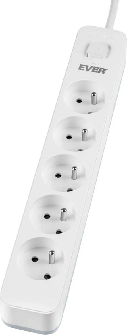 Vtičnica z zaščito EVER PROTECT 5PL, 5 vtičnic, 3 m, bela