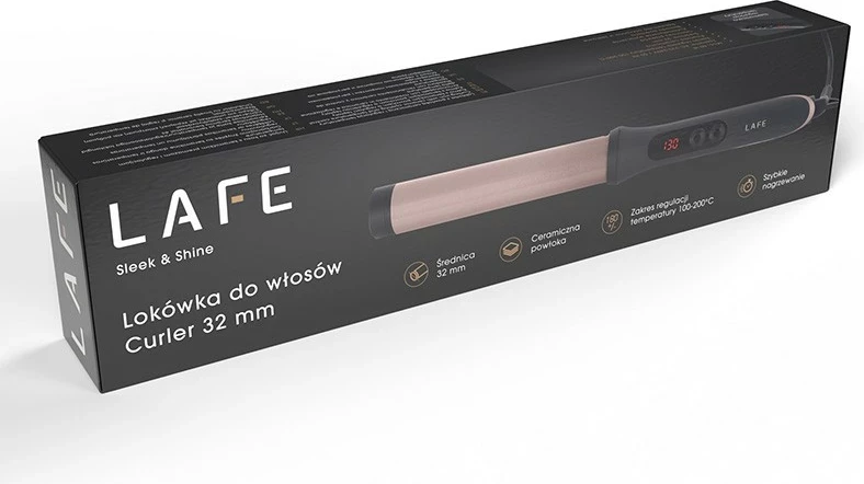 Kodrator za lase Sleek & Shine Curler 32 mm Lafe, črno/meden