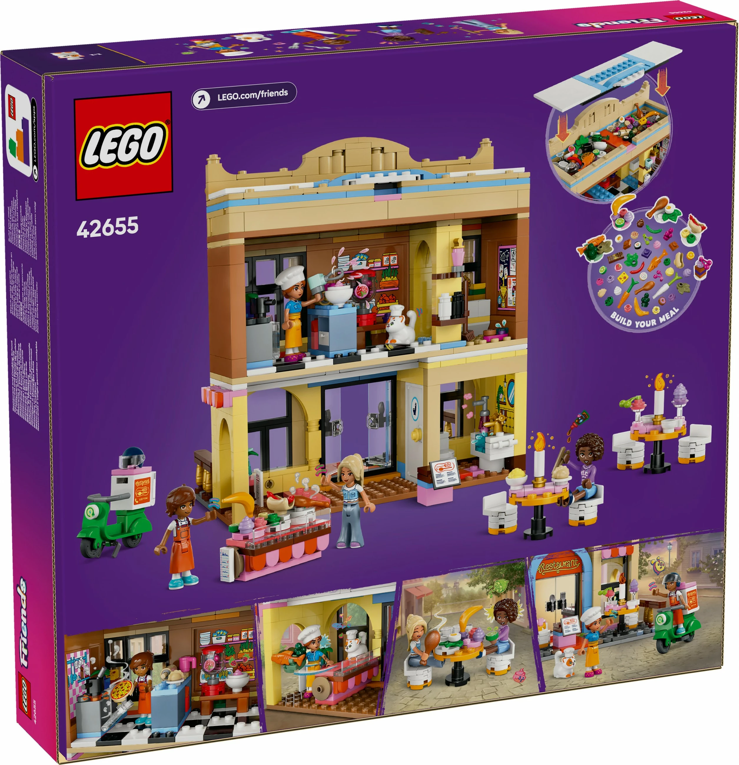 Restavracija in kuharska šola LEGO Friends 42655, 896 kosov, pisano