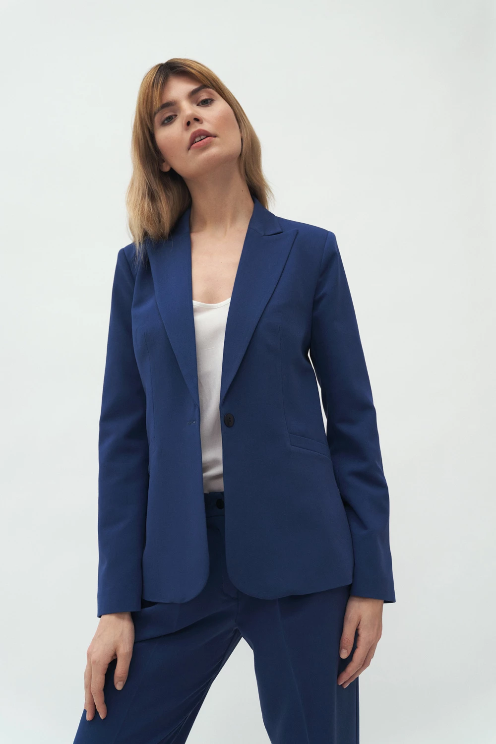 Klasičen ženski blazer Nife 216882, moder