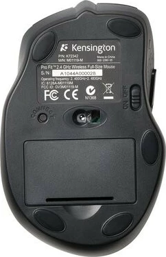 Brezžična polnovredna miška Kensington Pro Fit, K72370EU, optična, 1600 dpi, črna