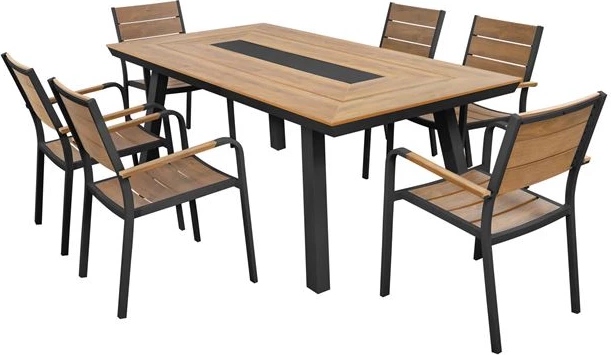 Set jedilne mize 7 kosov aluminij v sivi barvi FH5233.02