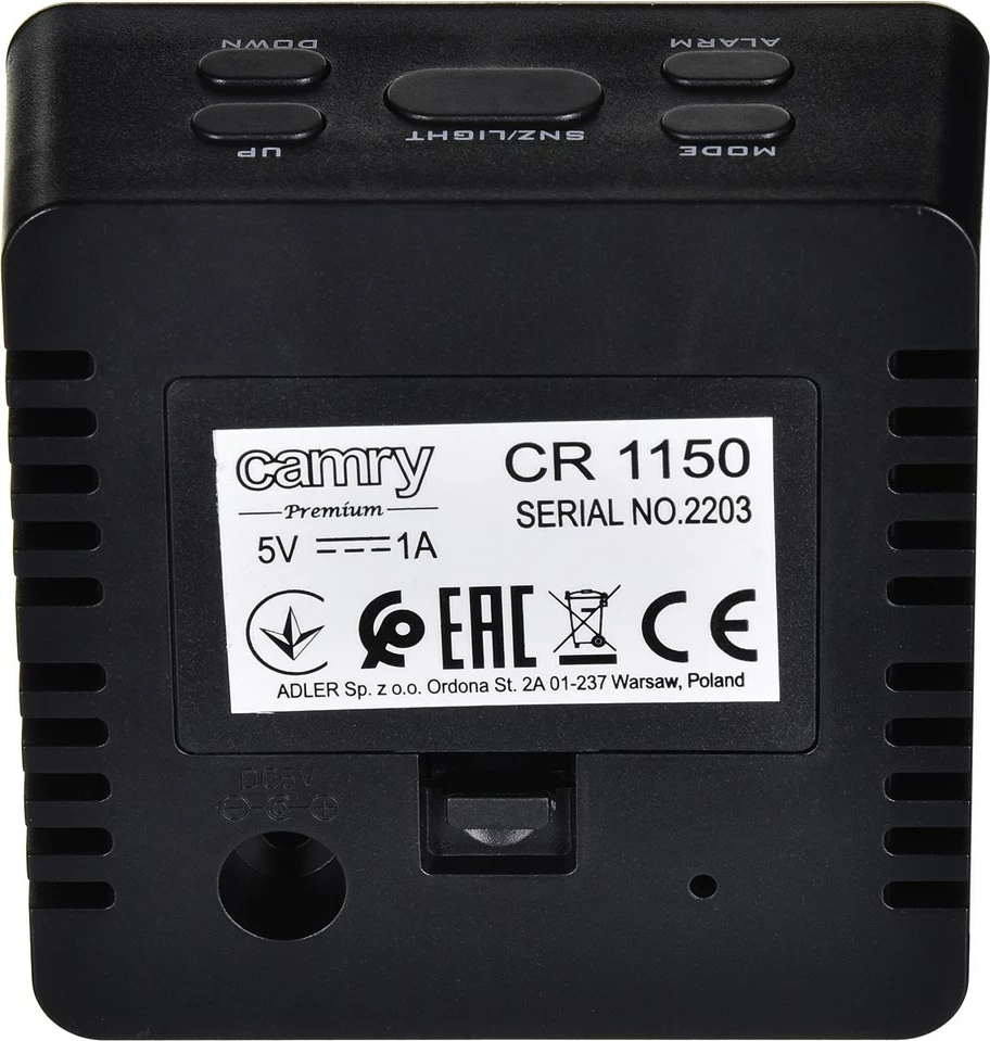 Digitalna budilka z LED zaslonom Adler CAMRY CR 1150b, črna