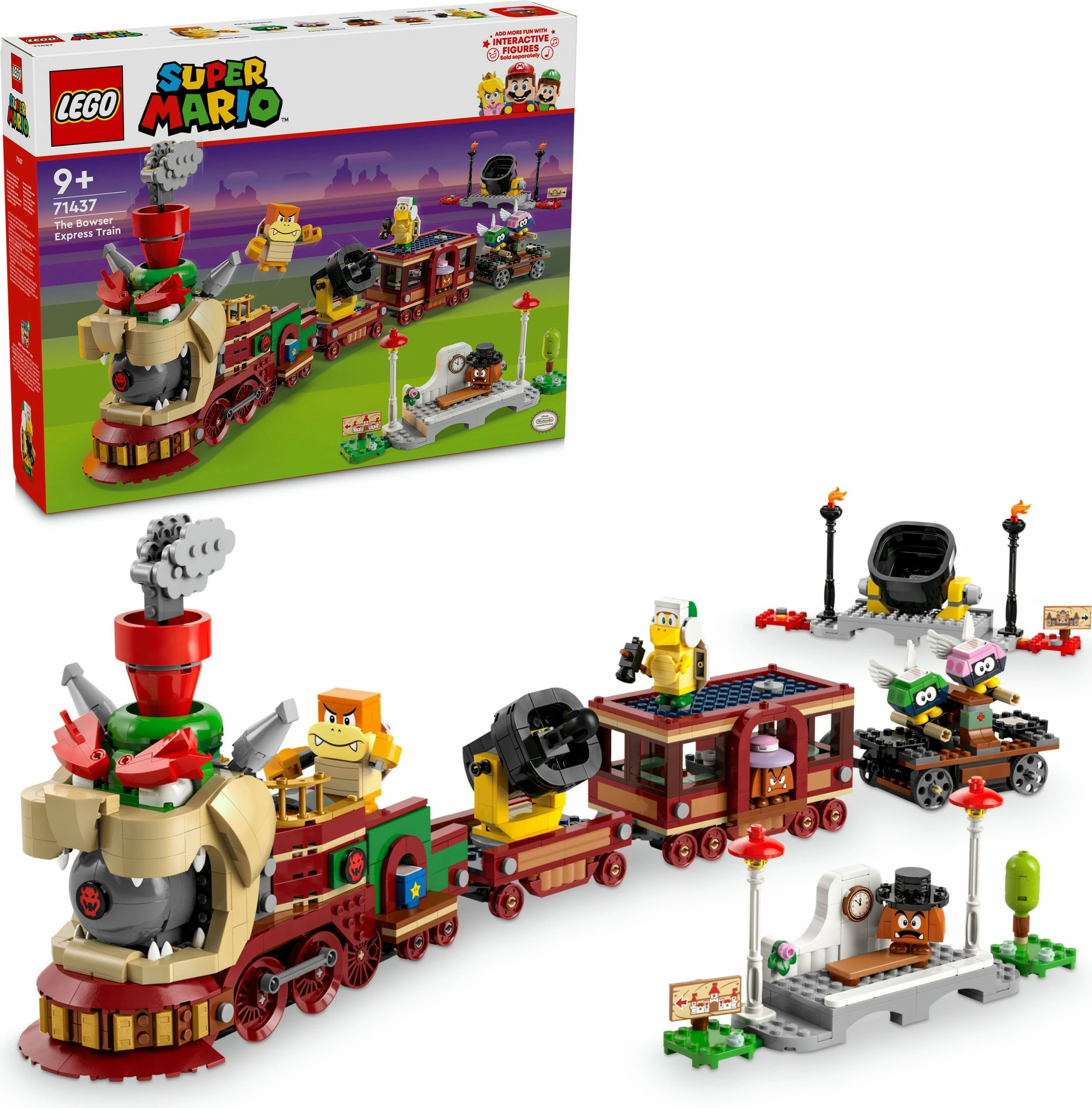 Set gradnje Super Mario Bowser Express Train LEGO 71437, večbarven
